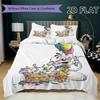 Diddl Pattern Bedding Uilt Set Uilt Cover Pillowcase Home Decoration Birthday Gift (1 * Duvet Cover + 2 * Pillowcase  Without Core)