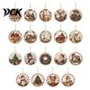 Festive Wall Hanging Christmas Acrylic Ornament, 2D Flat Double Side Printed Office Holiday Decorations Santa Snowman Pendant for Tree Window,