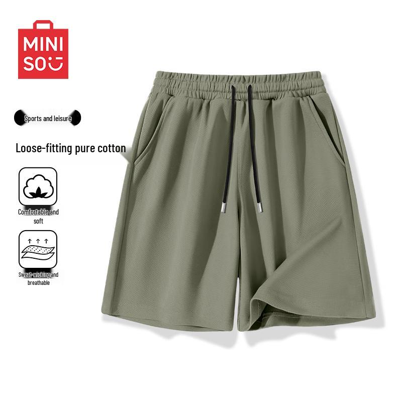 

MINISO Men s 2026 Summer Pure Cotton Loose Shorts L