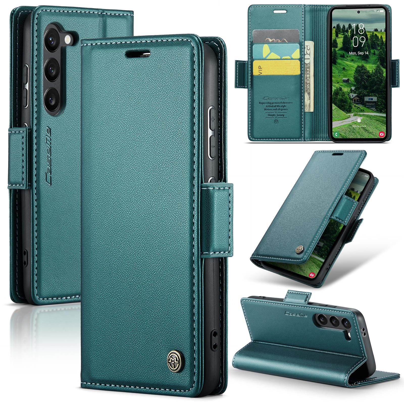 For Samsung Galaxy S25 Leather Case CASEME 023 RFID Blocking 3 Card Slot Mobile Cover F