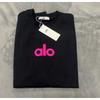 ALO Baumwolle Lockere Passform Unisex Rundhals T-Shirt Streetwear Lässiges Oberteil