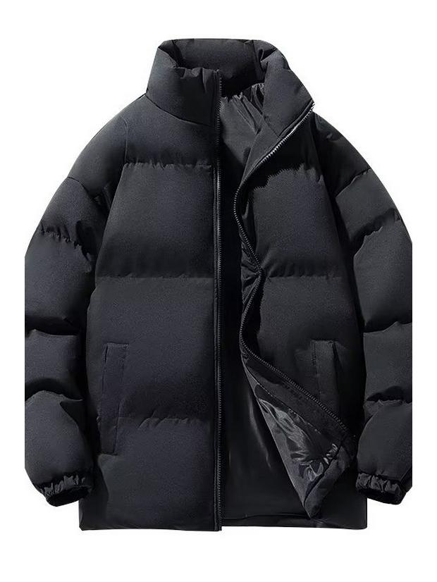 Men's American Style Waterproof Winter Coat - Warm, Thick, Versatile Down Cotton with Stand Collar