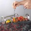 BBQ Grill Basket Rolling Portable Stainless Steel Barbecue Cages Basket Camping Picnic for Cookware Outdoor Round Grill Baske