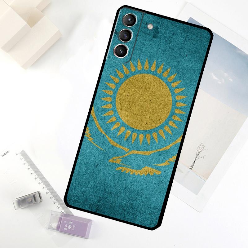 Kazakhstan flag Phone Case For Samsung Galaxy S24 FE S23 Ultra S21 S22 S25 S26 Ultra S10 Plus S20 FE Cover