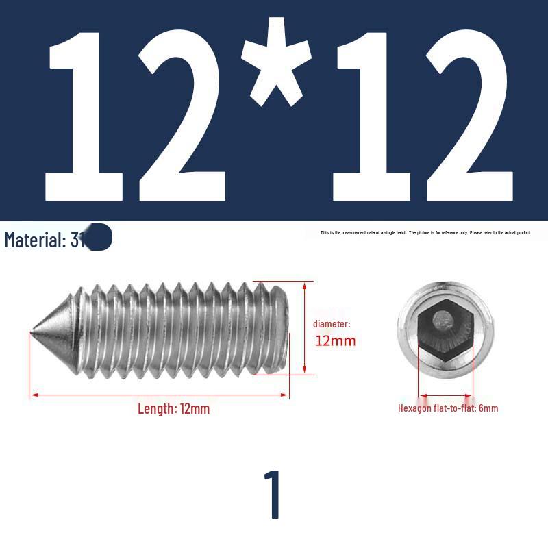 12.9 Edelstahl 304 Innensechskant Kegelspitze Gewindestift M2/M3