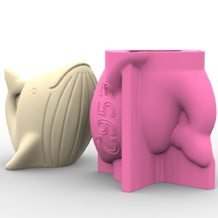 Silicone Casting Mould Succulent Planter Moulds Whale Shape Concrete Vase Molds Suitable for Resin Pen Holder Creation