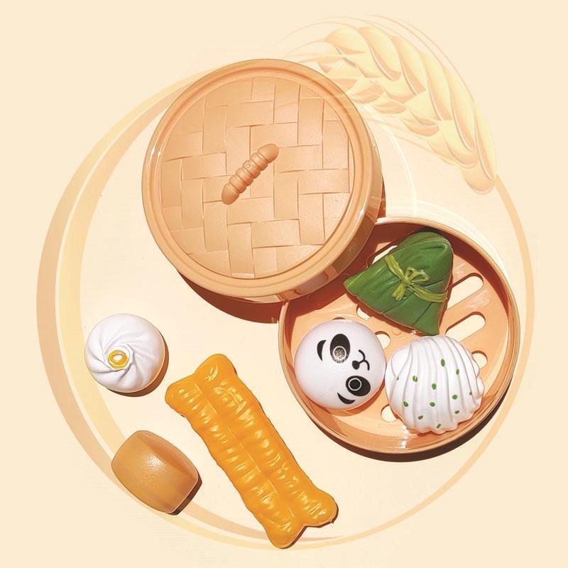 Kids Kitchen Play Set: Steamer, Hamburger, Pizza, and Simulated Food Toys