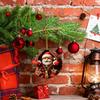 Vánoční ozdoby Santa Claus/Sobi/Tučňák/Perníkový muž v červeném kostkovaném designu na zip Kulaté 2D akrylové ozdoby na sváteční strom