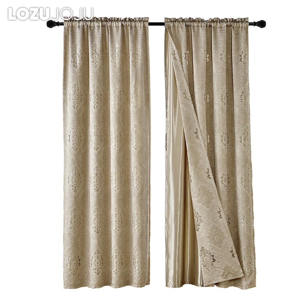 

1 шт. LOZUJOJU 60-70% затемняющие однотонные затемняющие и прозрачные двухслойные шторы для гостиной, спальни, декора окна W132cm x L200cm