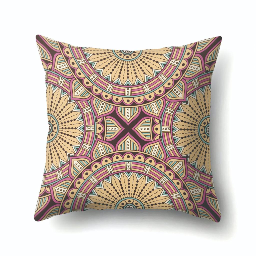 Home Decor Geometric Texture Mandala Polyester Pillow Case Core-free