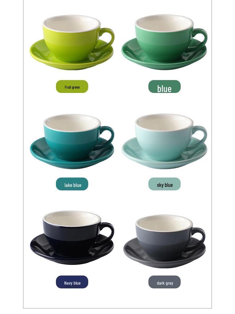 250ml Thickened Ceramic Latte Art Cup - Large Capacity, Light Luxury, Retro Design, Customizable Logo