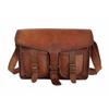 18 In Goat Leather Messenger Bag Laptop Satchel Office College Shoulder Bags