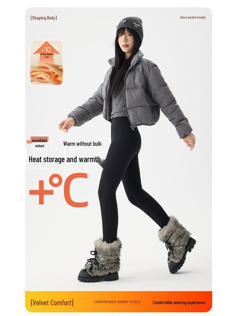Damen Shark Slim-Fit Samtgefütterte Warme Baumwoll-Yogahose - Herbst/Winter Kollektion 2025