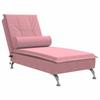 VidaXL Chaise longue de massage avec traversin rose velours, chaise de canapé longue, chaise longue de chambre, chaise de 379453