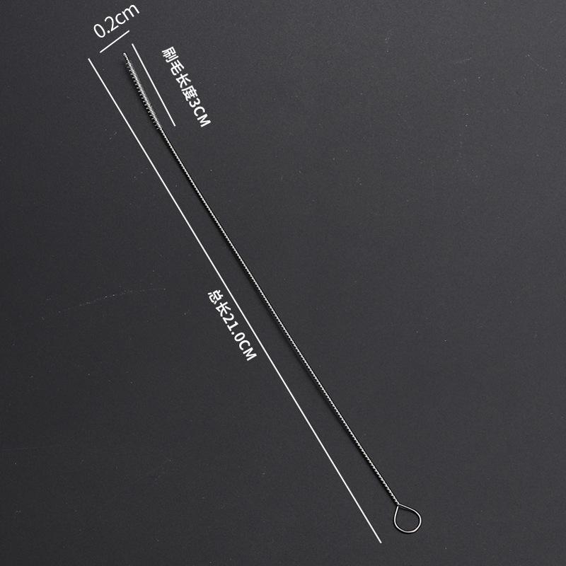 304 Stainless Steel & Nylon Straw Brush - Silicone Brush for Cleaning Children's Bottles & Medical Equipment
