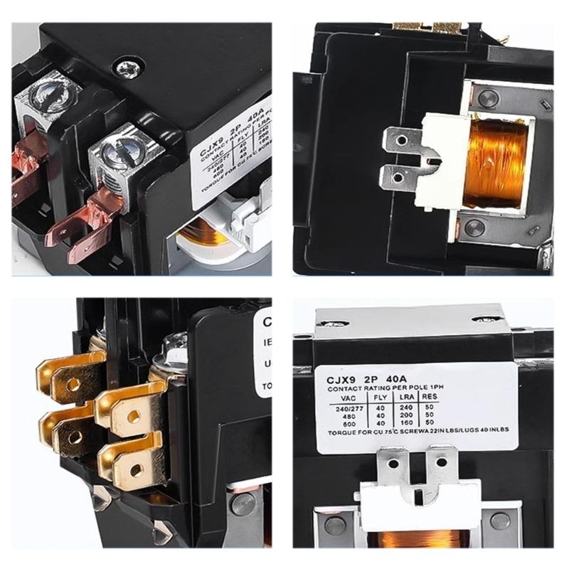 3P 40A 220V Contactor Strong 24VAC Coils Strong Brass Contacts Industrial Power Relays for HVAC Systems