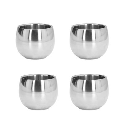 4 szt. Kubek do kawy 150 ml Izolowane kubki dwuwarstwowe na kemping na świeżym powietrzu, podróże, wędrówki, plażę, piknik