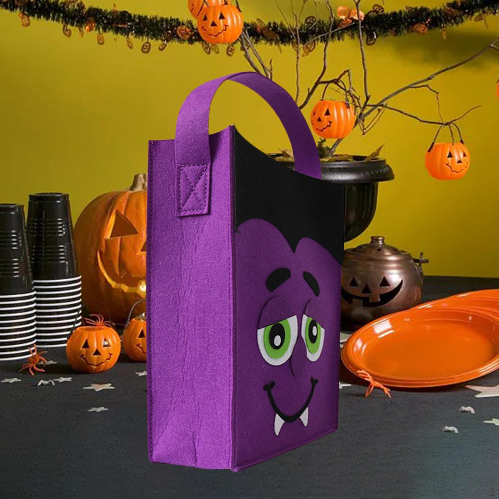 

Halloween Gift Bag, Reusable And Versatile Candy Felt Tote Bag for Shopping, Party, Holiday фиолетовый