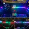 18 v 1 64barevné RGB Symphony Car Ambient Light Interiérové ​​akrylové vodítko LED páskové světlo Dekorace Atmosférická lampa pomocí ovládání aplikací