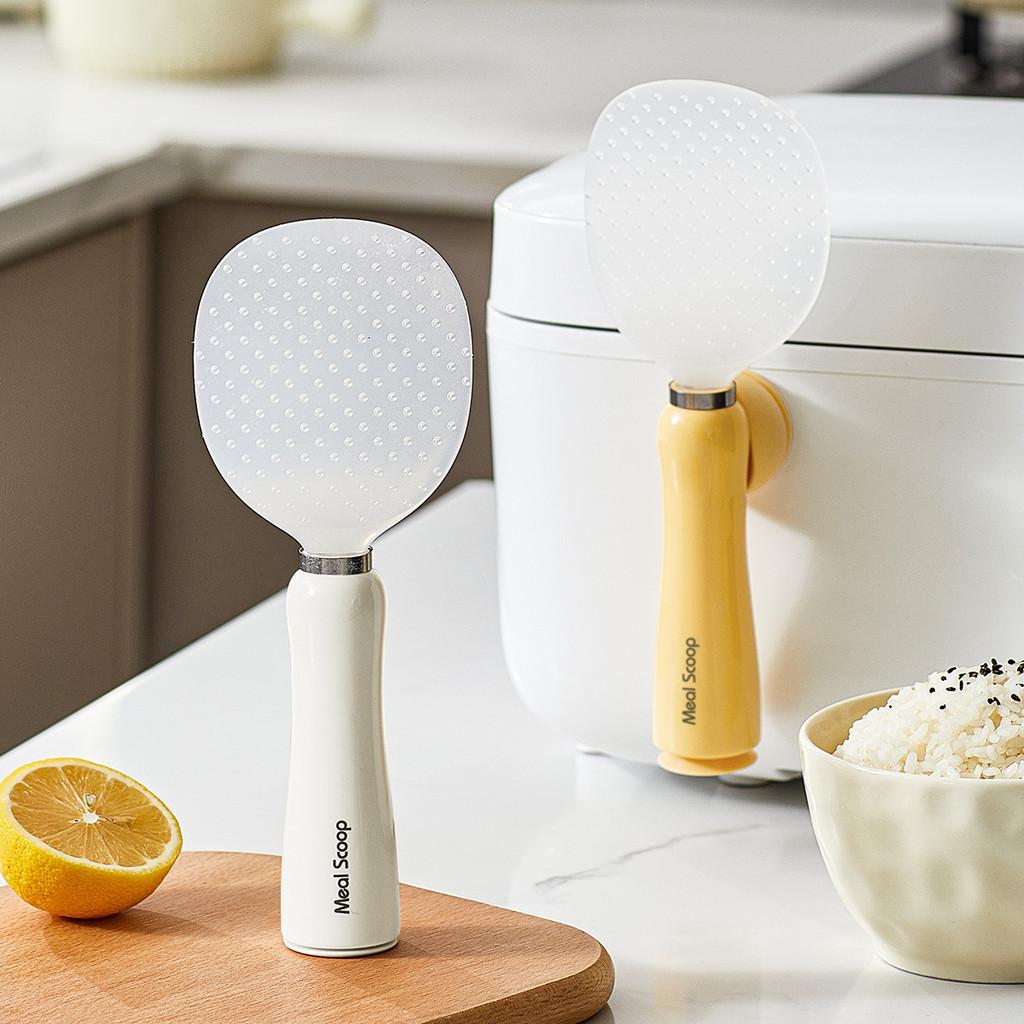 Modern Plastic Rice Spoon With Stand And Easy Cleaning For Kitchen Housewarming Gift