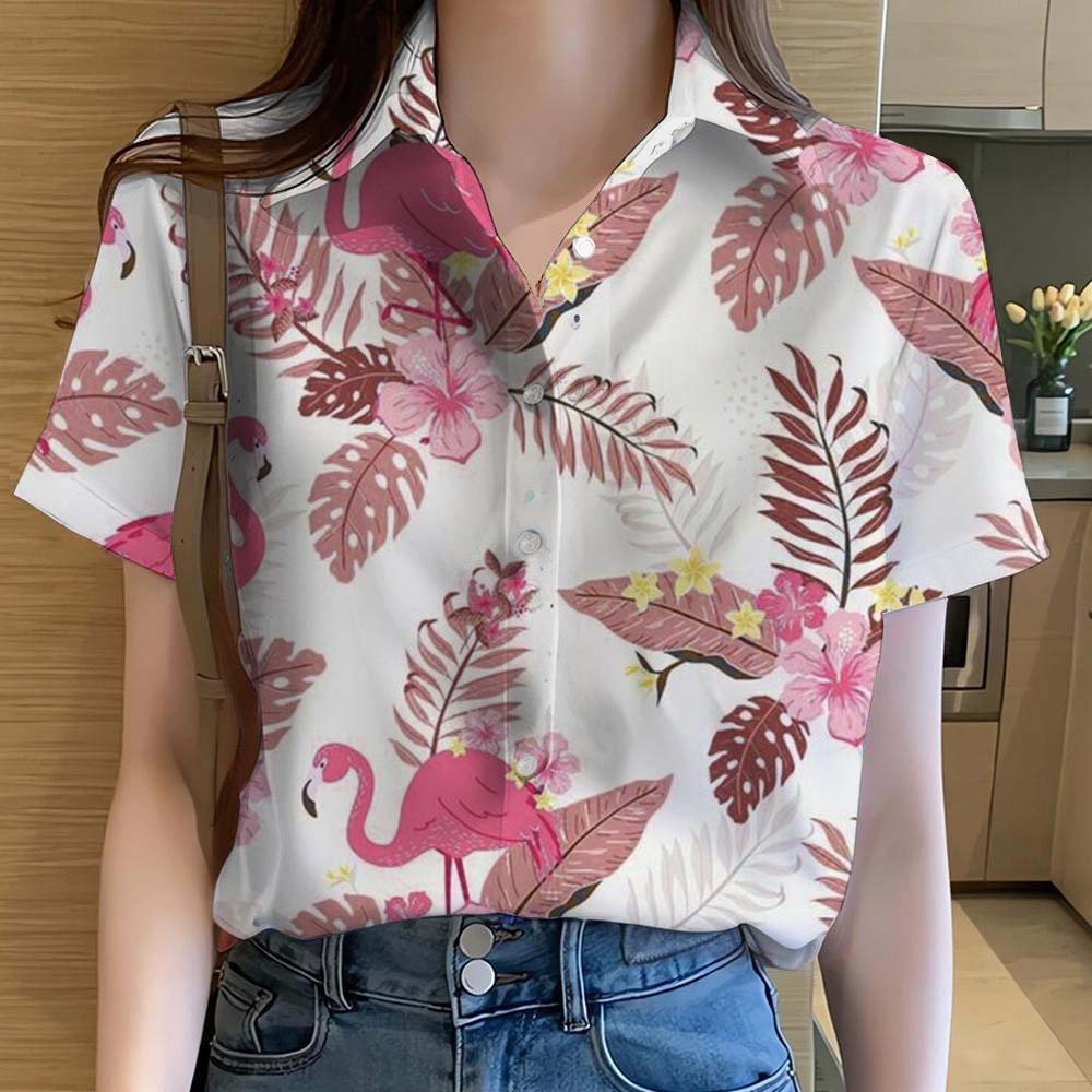 3D Printed Casual Hawaiian Short Sleeve Button Beach Shirt Summer y2k Women's Clothes