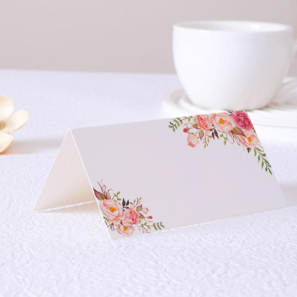 24 paper cards, floral print decorative place cards, wedding table name cards, wedding party supplies, accessories, Christmas d