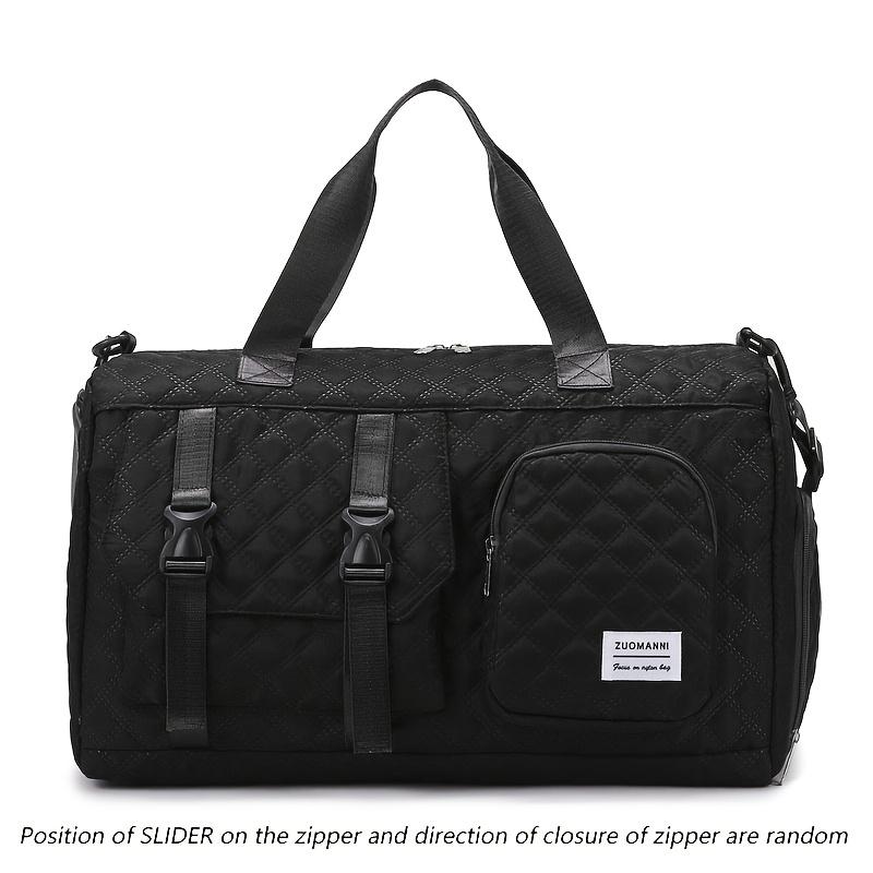 Large Capacity Argyle Travel Duffle Bag, Sports Gym Bag - Spacious & Highly Portable with Shoe Compartment for Overnight Trips