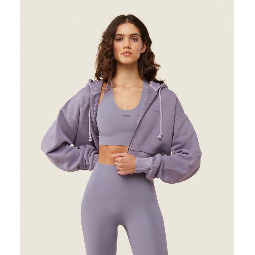 

Gymshark Everywear Cropped Zip Hoodie Fog Purple B1c2n Pb00