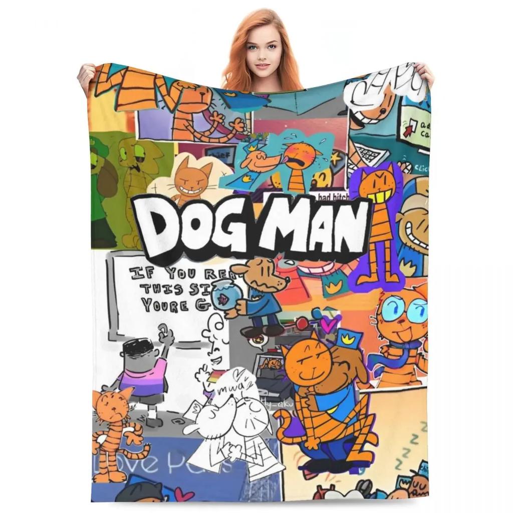 Dog Man Dogman A Přítel Mikro Deka Pikniková Flanelová Lůžkovina Přehozy Na Pohovku Postel Teplá Přizpůsobená Kvalitní Přehoz