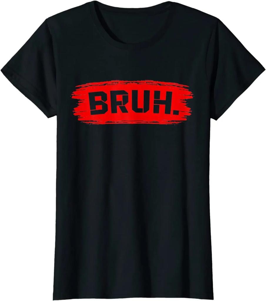 Bruh Meme Funny Saying Brother Greeting Teens Boys Men T-Shirt Oversized T Shirt Streetwear Casual Cotton Daily Four Seasons