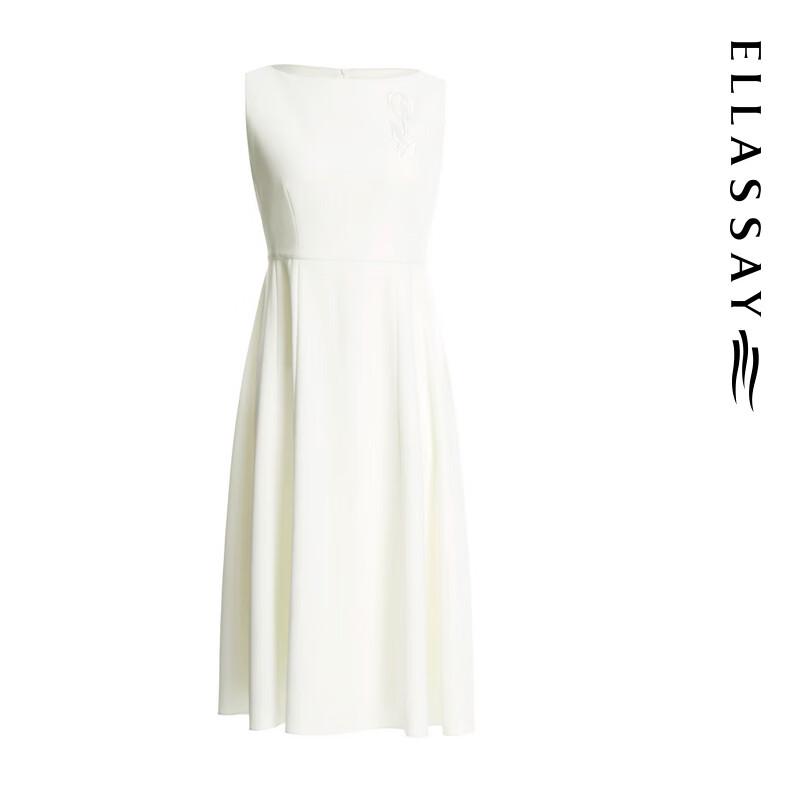 ELLASSAY Women's Rose Embroidery Sleeveless Midi Dress