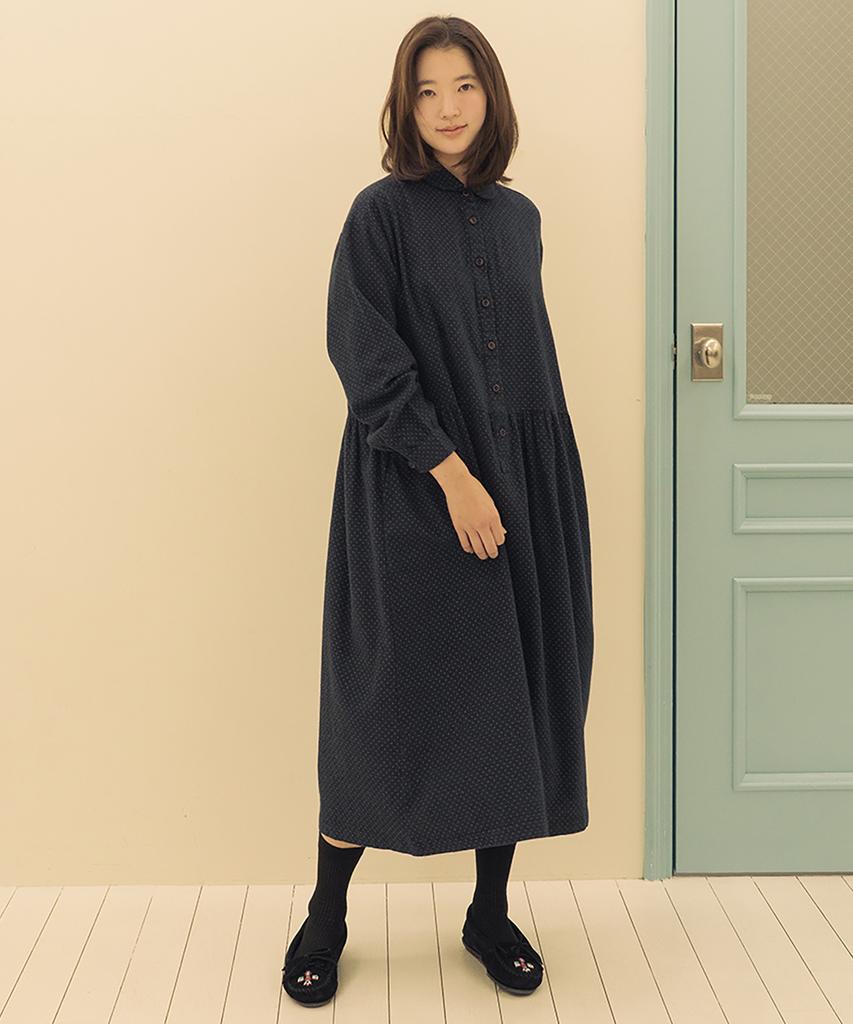 Chikita Dot Napping Pullover Dress Navy 251017Nv