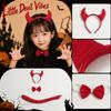 Halloween Little Devil Headband Tie and Tail Set - 3 Piece Costume Accessory for Party