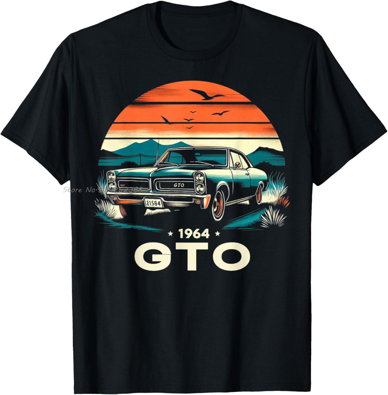 1964 64 GTO Classic Car Old School Muscle Vintage Car TShirt New Oneck Tshirt Oversized Streetwear Fashion Men T Shirt S