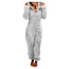Women Long Sleeve Hooded Jumpsuit Pajamas Casual Winter Warm Rompe Sleepwear