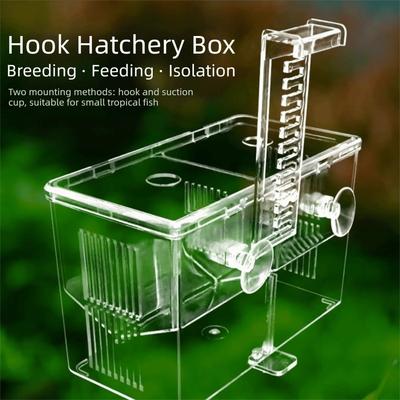 Highly Transparent Fish Breeding Box Acrylic Suspension Aquarium Isolation Box Double Layer Hatching Incubator Guppies Breeding