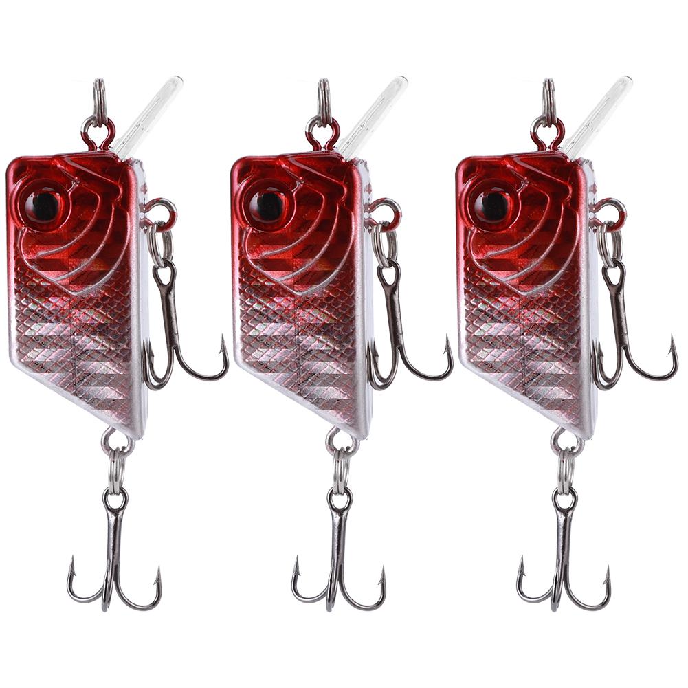 3PCS Unique Square Shape Mini Lure Artificial Simulation Lifelike Bait Fishing Tackle 4#