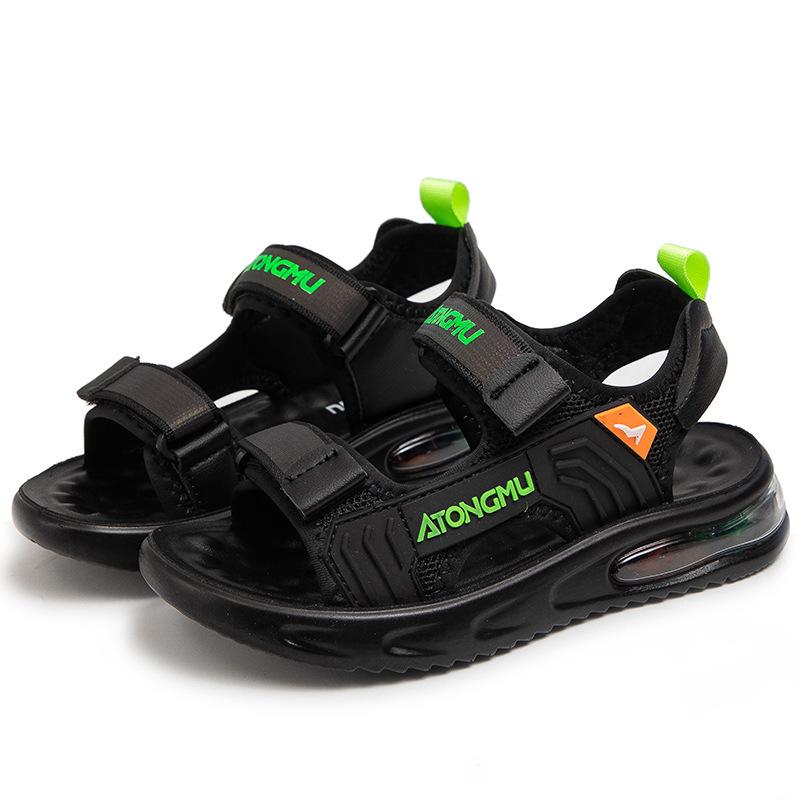 

Мальчиковые сандалии 2025 новые летние мягкая подошва нескользящие начальная школа воздушная подушка липучка универсальные сандалии пляжная обувь прилив 33 yards inner length 20.7CM