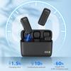2In 1 Wireless Lavalier Microphone Lapel Mic With Digital Display Charging Case For Type C Recording Intelligent Noise Reduction Audio Video Recording
