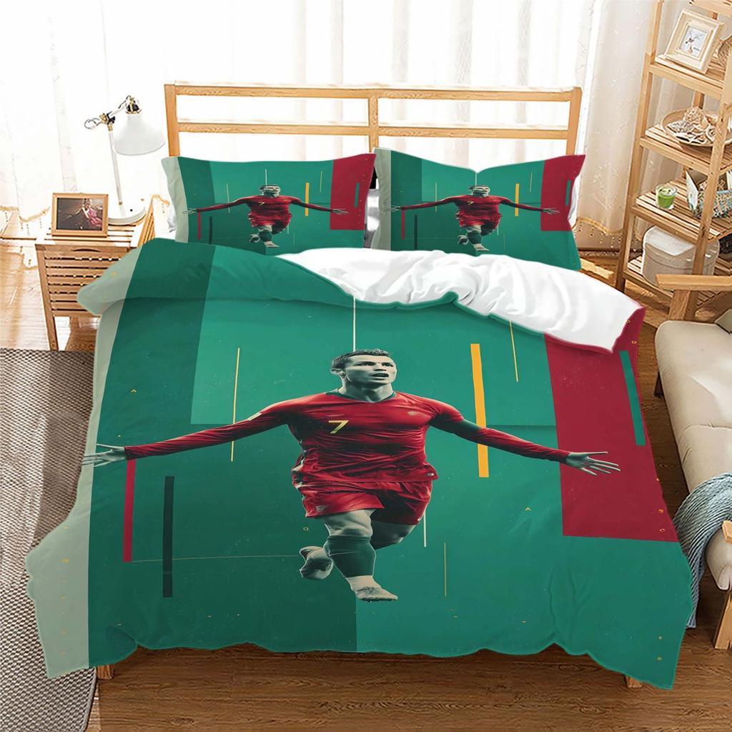 World Cup Star Printing Quilt Set Three-Piece, Digital Printing Three-Piece Set