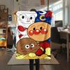 Anpanman Family pattern Flannel Blanket, High quality Comfortable for All Seasons, Home Decor, Warmth and Comfort, Perfect for Gifts.