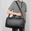 Vintage Woven Handheld Travel Bags High Quality PU Leather Large Capacity Sports Yoga Fitness Bag for Men Short Distance Trip Oblique Span Touring Bag
