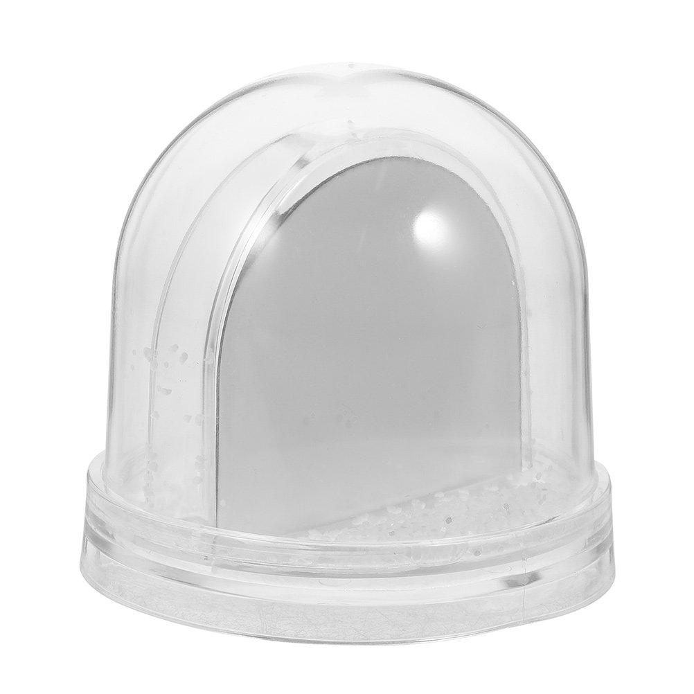 DIY Photo Snow Globe Mini Plastic Picture Frame with Blank Sublimation Insert Snowglobe Display Globe for Home Decor Gift
