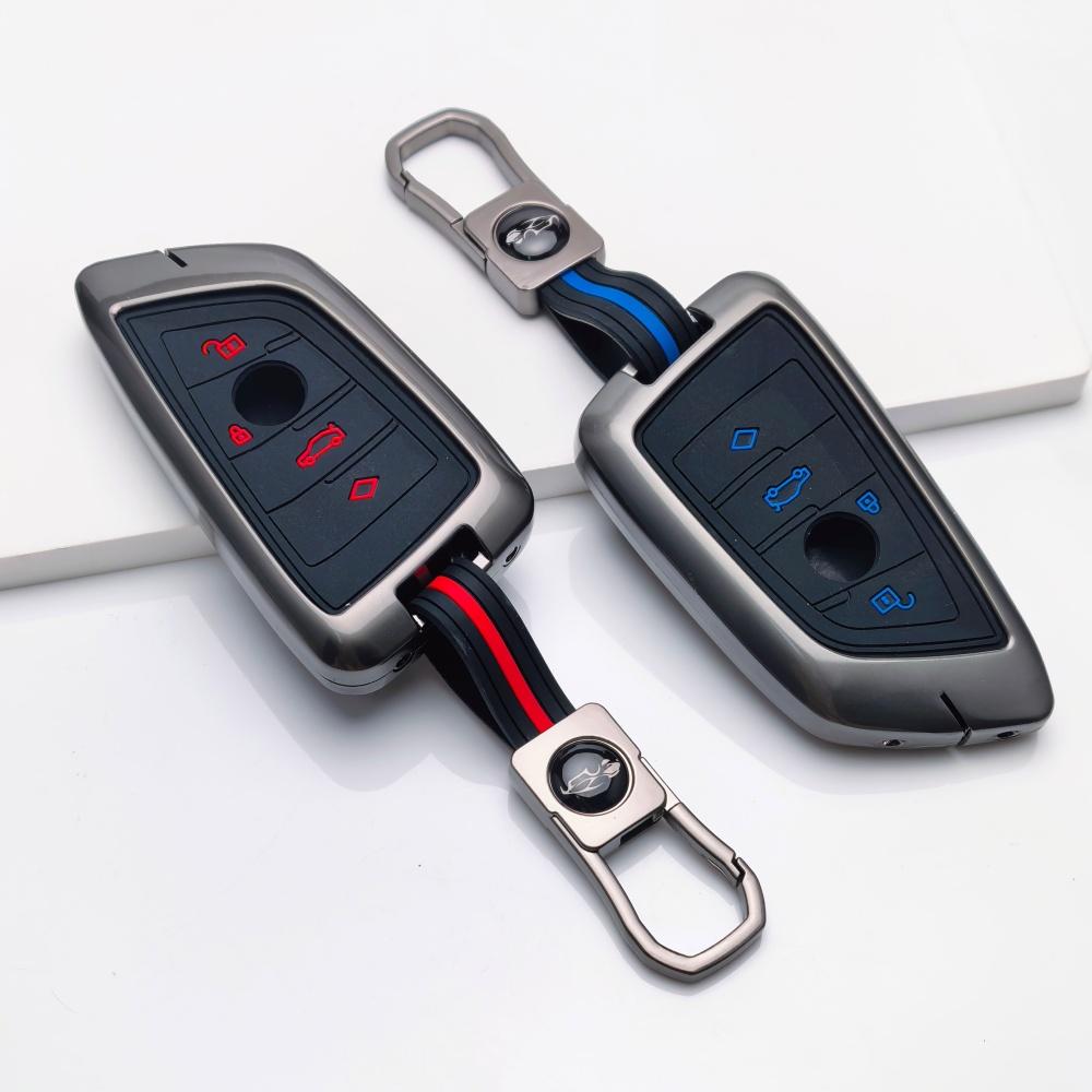 Zinc Alloy Silicone Car Key Case For BMW X1 X3 X5 X6 X7 1 3 5 6 7 Series G20 G30 G11 F15 F16 G01 G02 F48 M3 M4 M5 Accessories