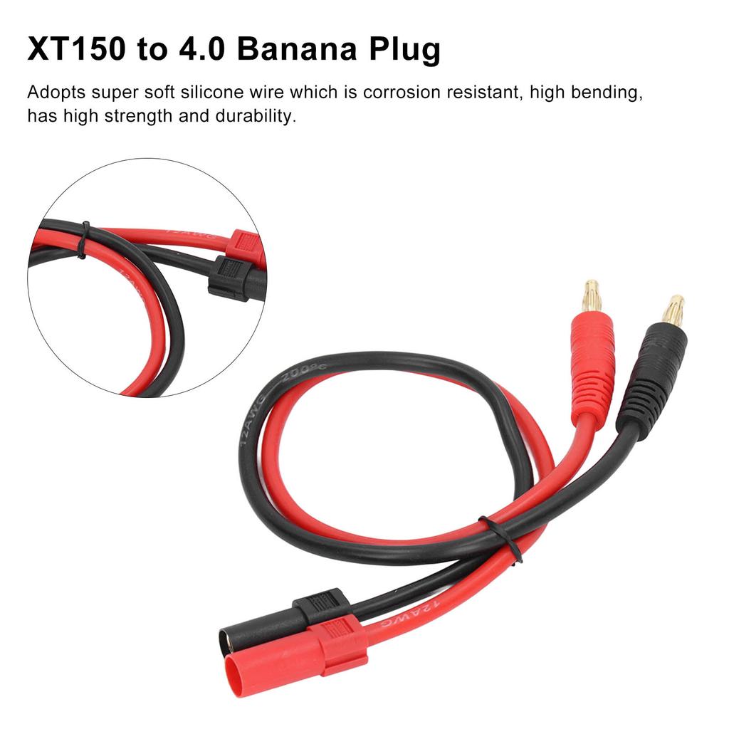 XT150 auf 4.0 Bananenstecker XT150 auf 4.0 Bananenkopf Ladekabel Stecker 12AWG Kabel für RC Auto Flugzeug