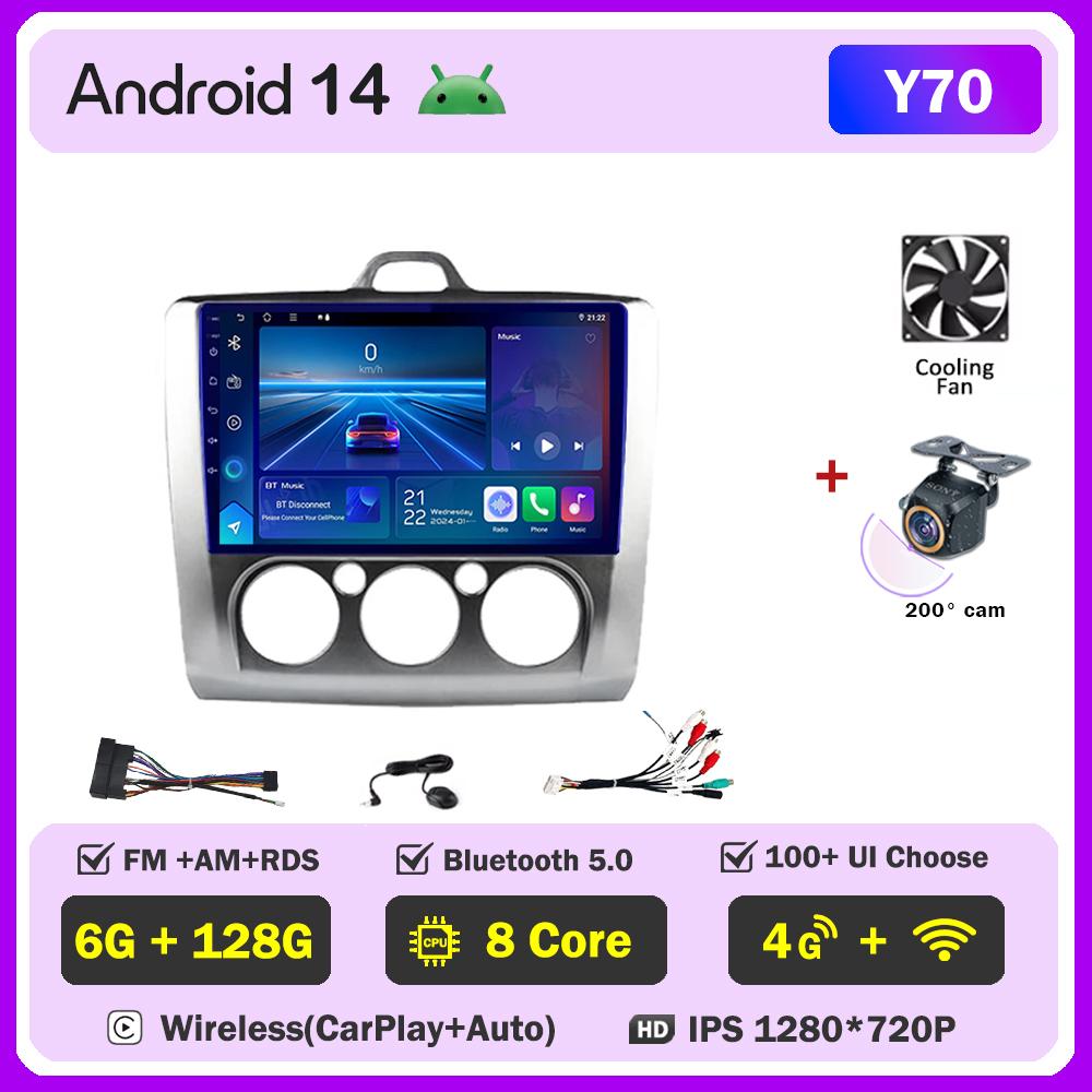 For Ford Focus 2 Mk2 2004-2011 Car Radio Player Car Carplay Screen Autoradio Mirror Link Car Intelligent Systems 8 Core RDS 4G