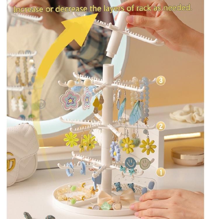 Standing Earring Necklace Holder 2/3/4-Tiers Hanging Jewelry Organizers Display Stand Jewelry Storage Display Tower Rack