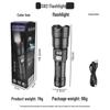 High-Power Rechargeable White Laser Flashlight with Digital Display for Outdoor Use