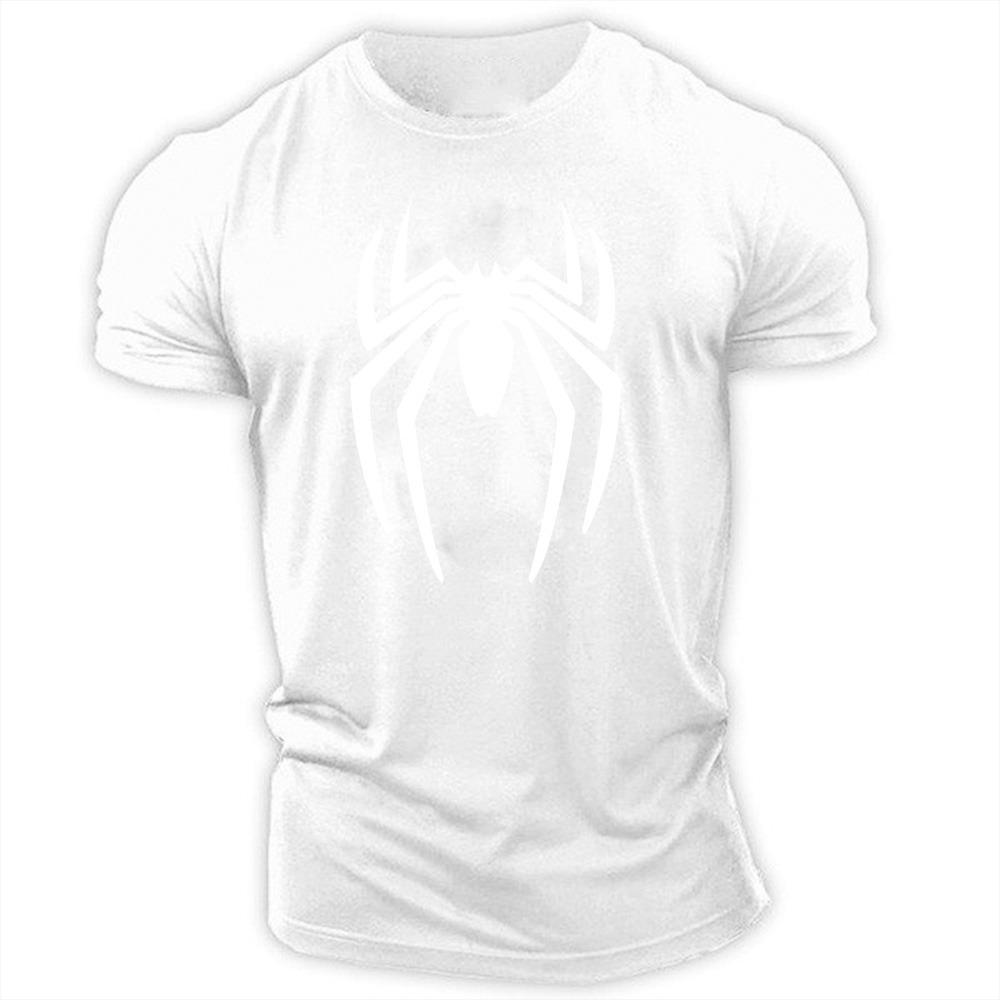Summer 2023 Leisure Sports Loose Fashion Outdoor New Round Neck Adult Men's Short Sleeve T-shirt Spider 2D Print Quick Drying