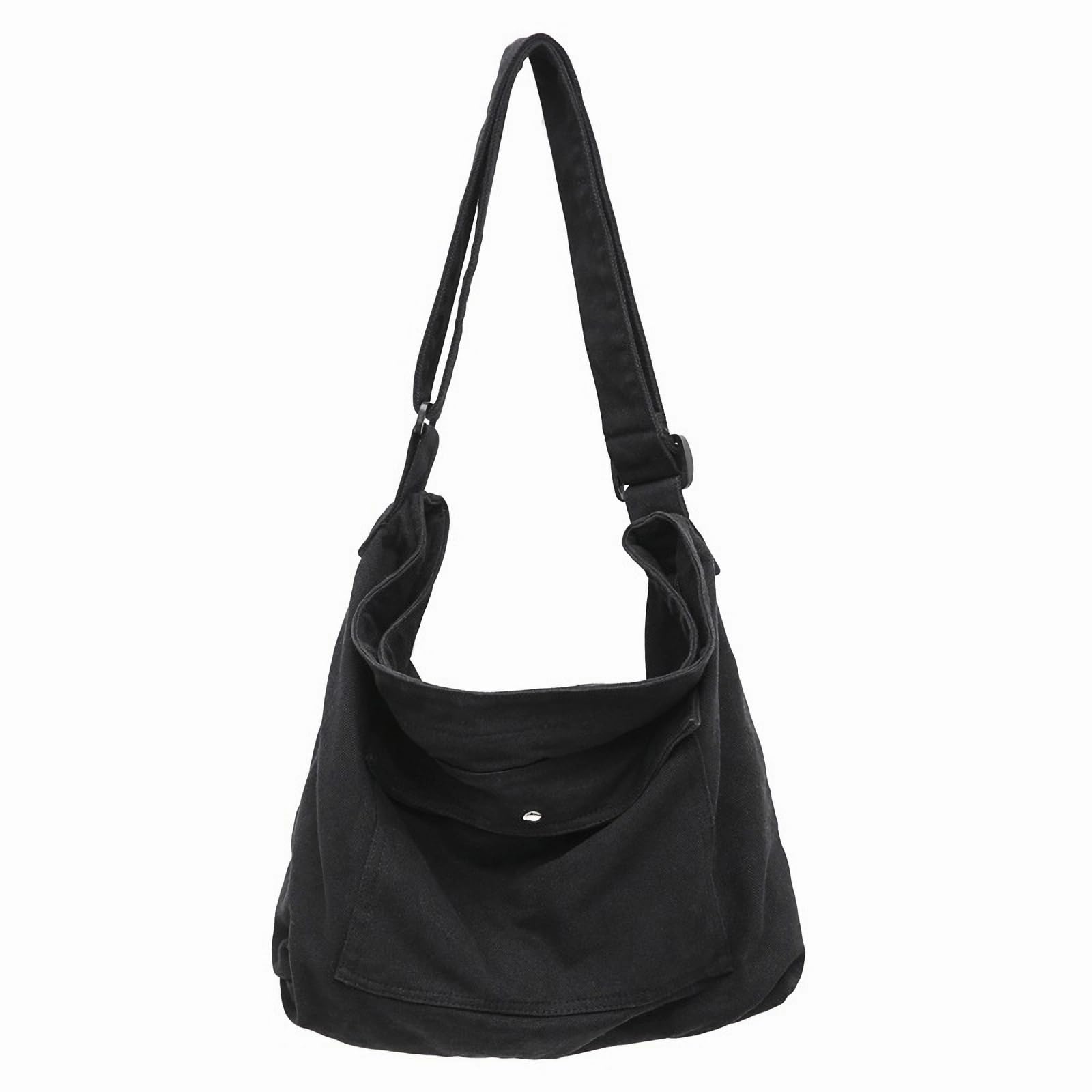 

Tote Shoulder Messenger Crossbody Large Shoulder TTB752 [maytopia] Bag, Bag, Bag, Bag, Canvas, Zippered, Lightweight, Capacity, A4, Lightweight, Bag, чорний